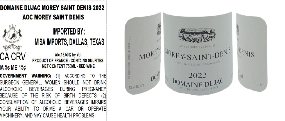 TABC label artwork for DOMAINE DUJAC MOREY SAINT DENIS