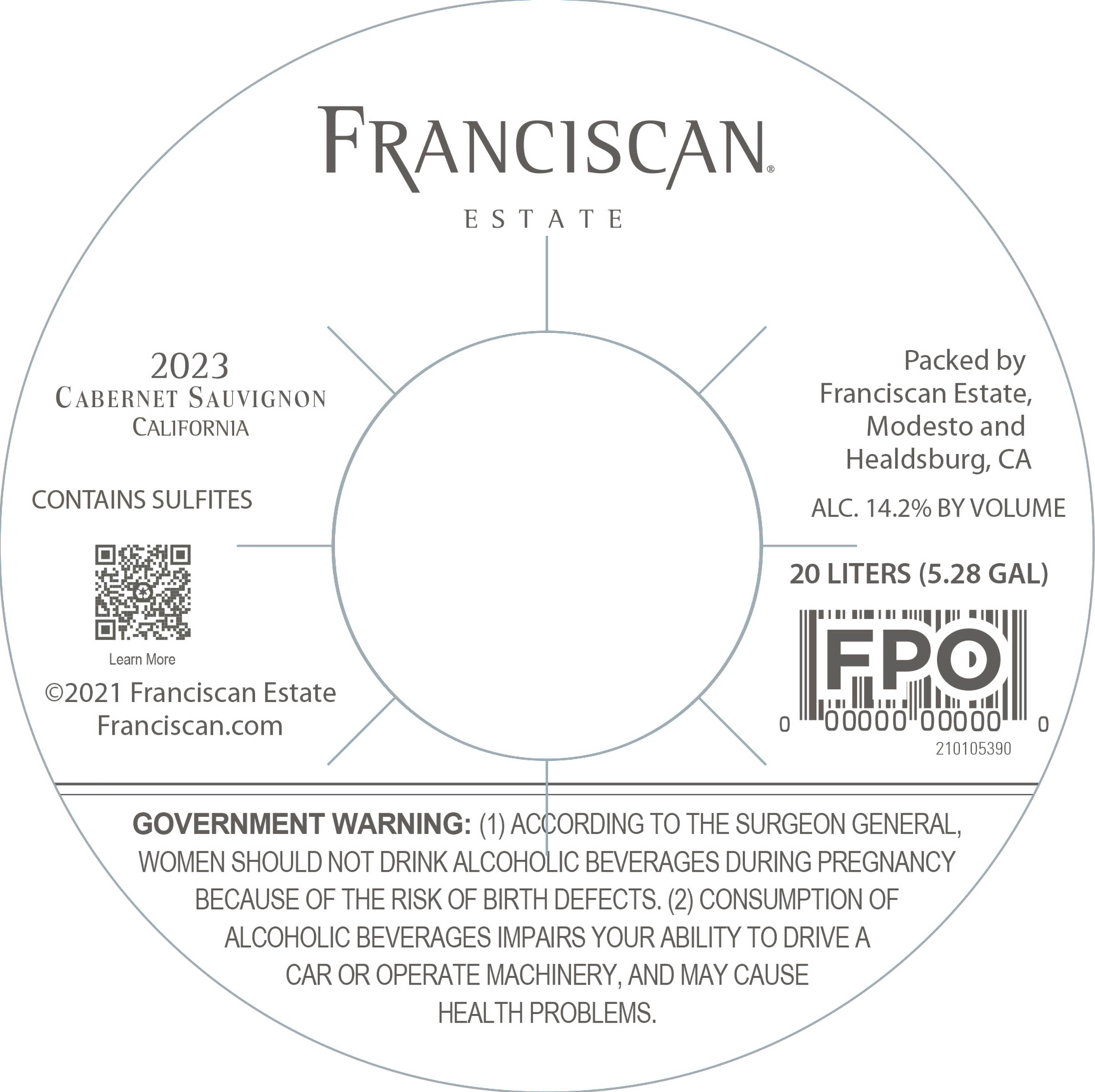 TABC label artwork for Franciscan Cabernet Sauvignon California