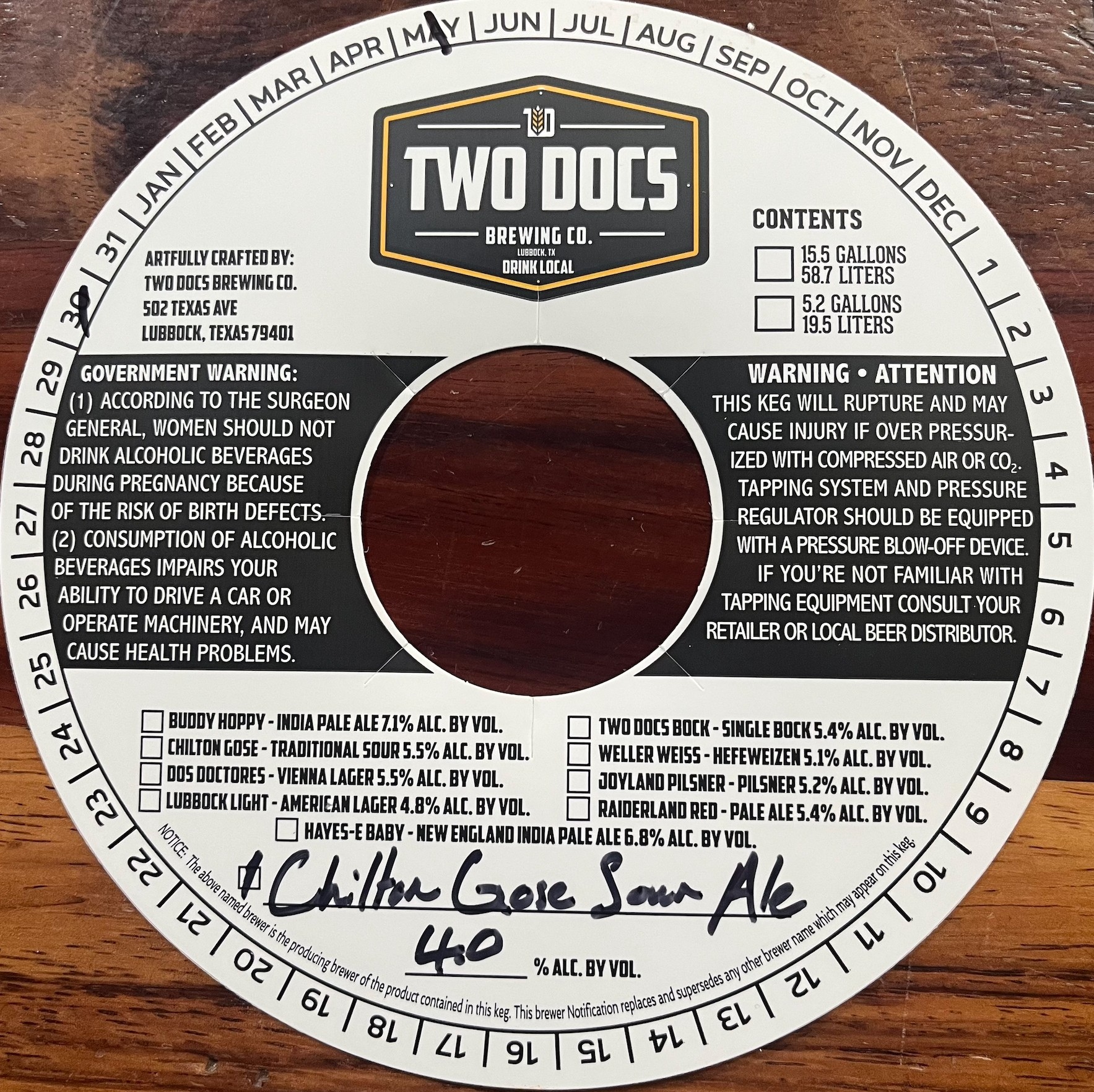 TABC label artwork for Chilton Gose