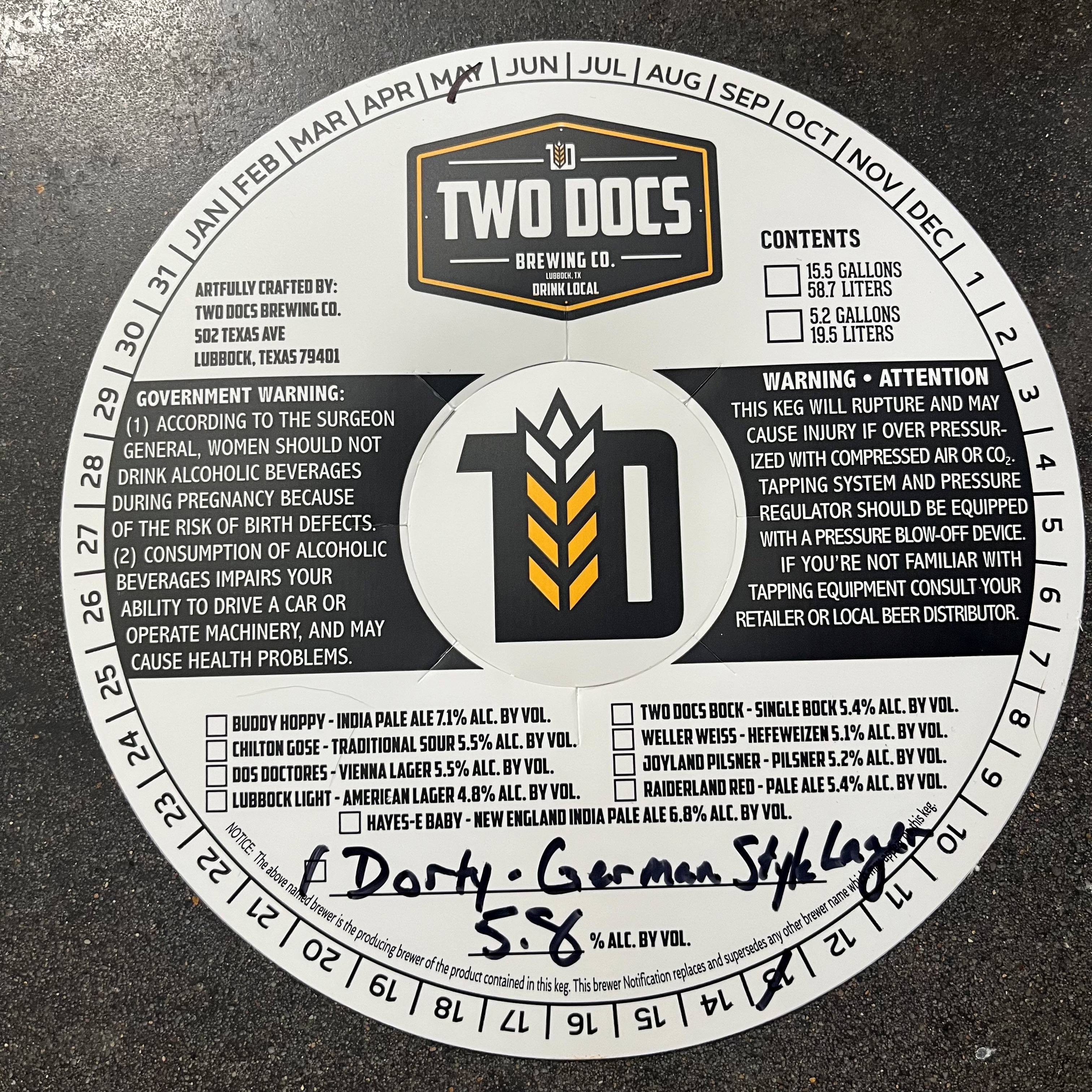 TABC label artwork for Dorty
