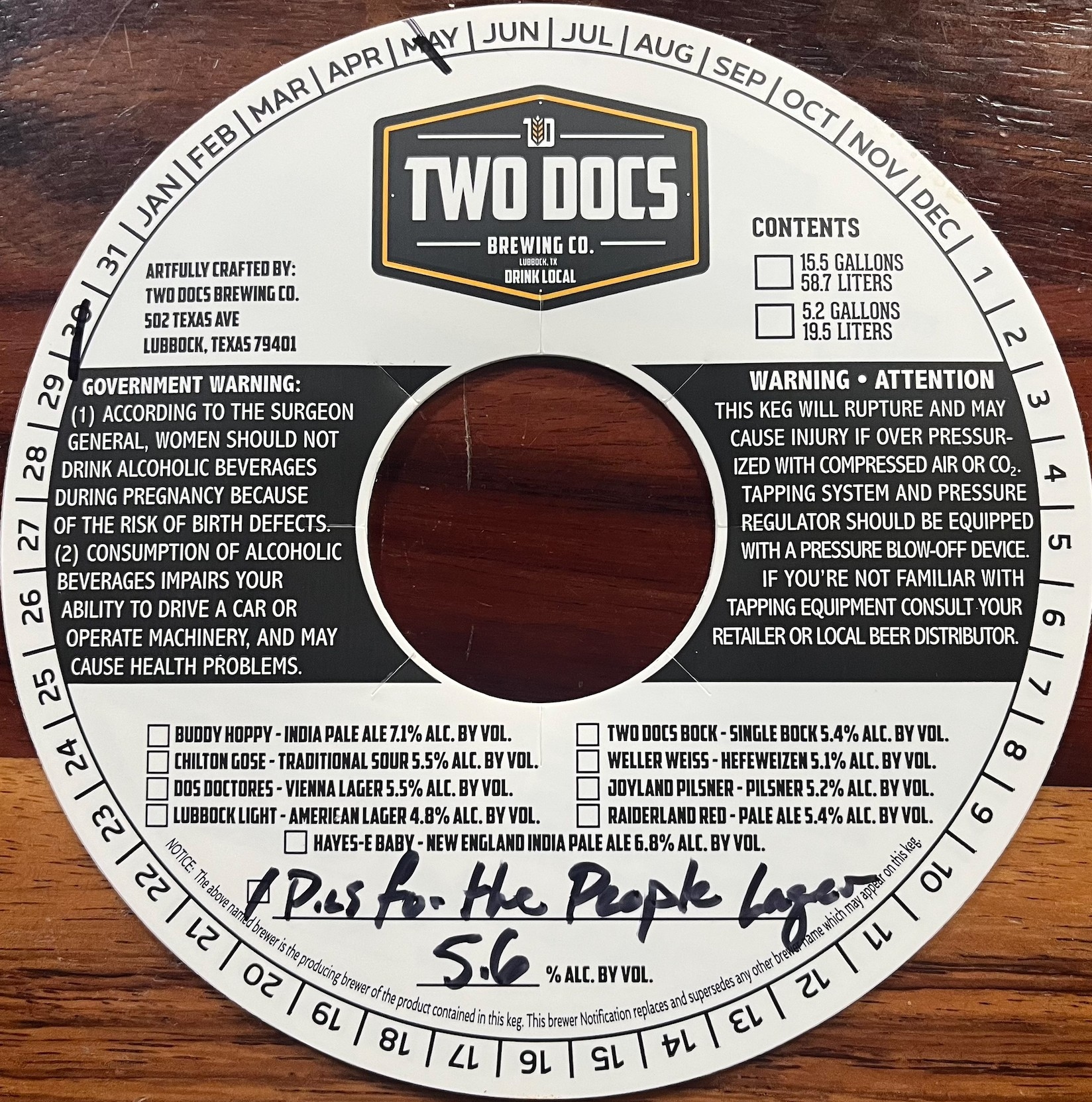TABC label artwork for Pils for the People