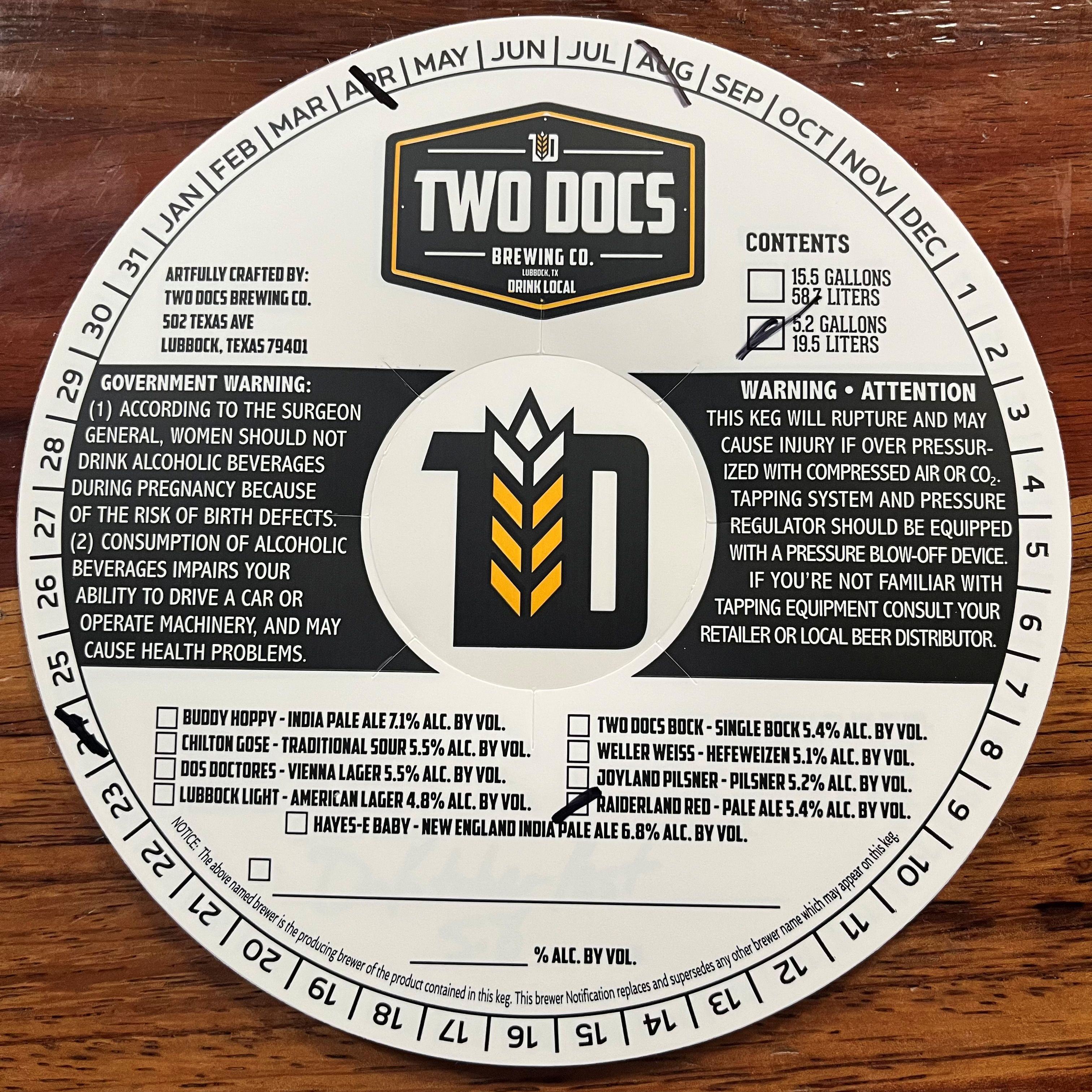 TABC label artwork for Raiderland Red