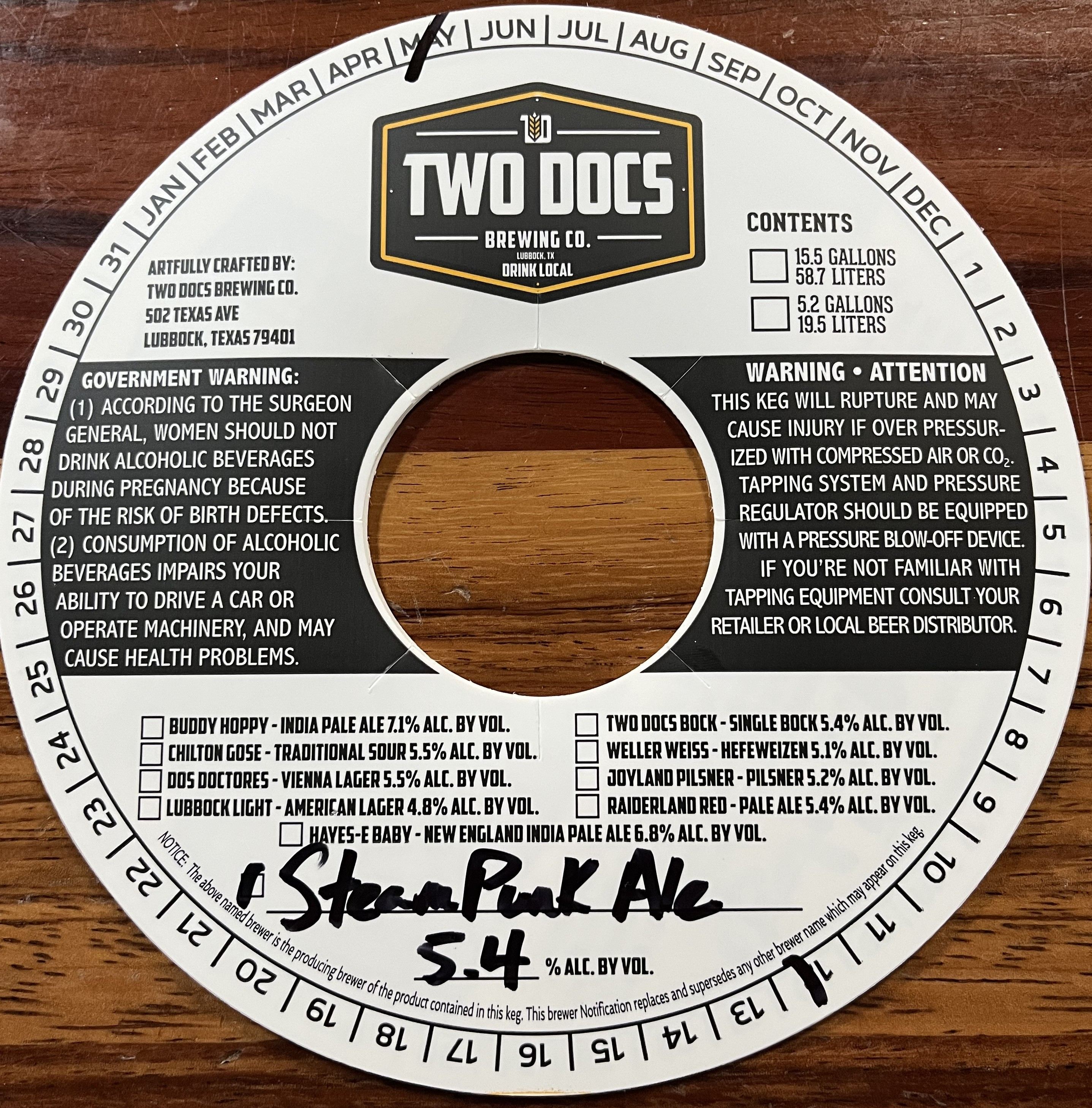 TABC label artwork for Steampunk