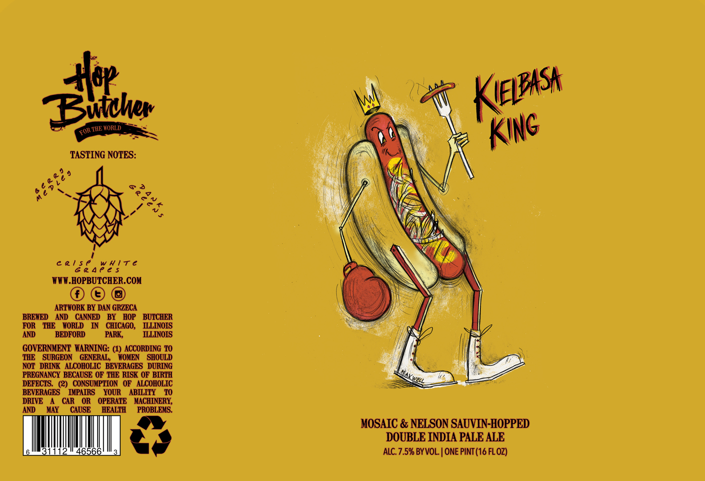 TABC label artwork for Kielbasa King