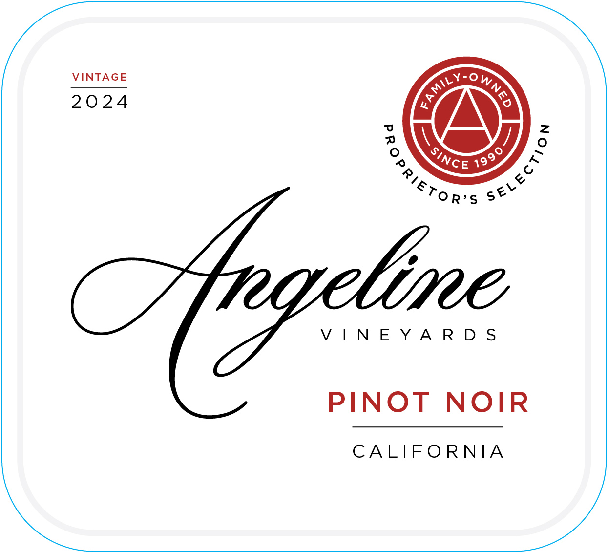TABC label artwork for Angeline Vineyards Proprietor's Selection Pinot Noir