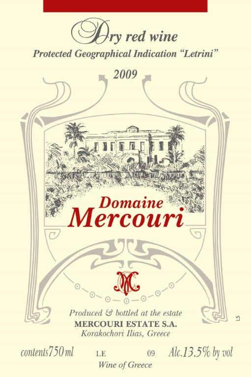 TABC label artwork for DOMAINE MERCOURI ESTATE RED