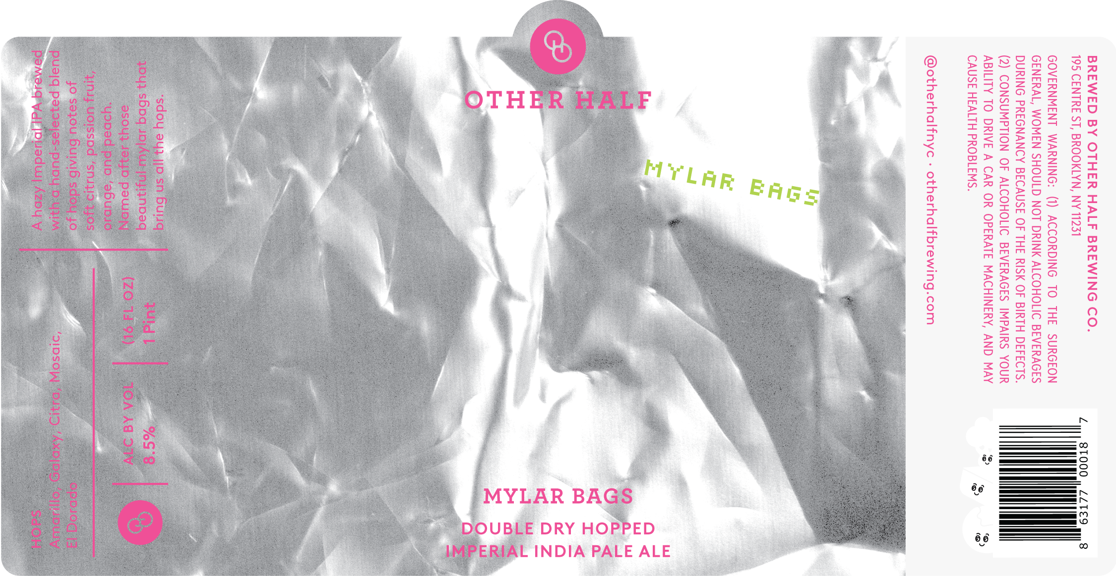 TABC label artwork for Mylar Bags