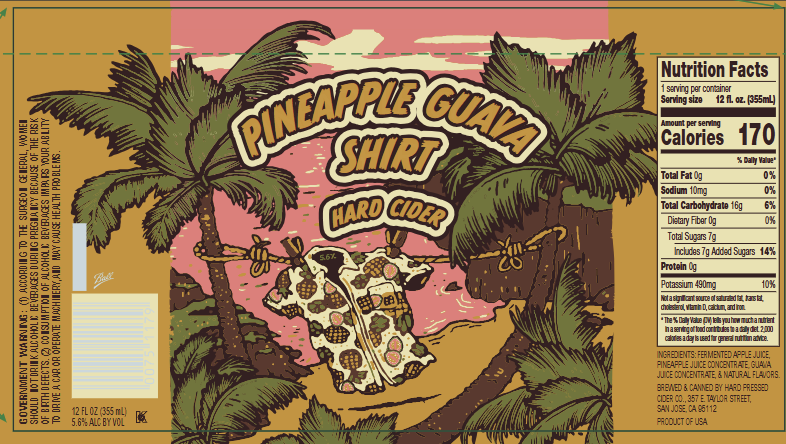 TABC label artwork for Pineapple Guava Shirt Hard Cider