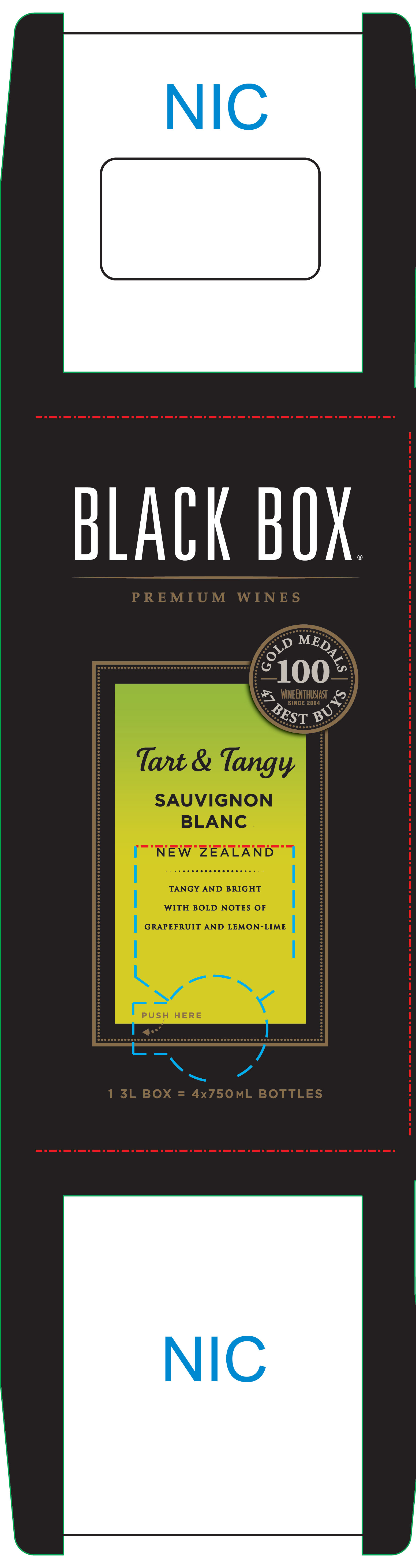 TABC label artwork for Black Box Sauvignon Blanc Tart & Tangy New Zealand