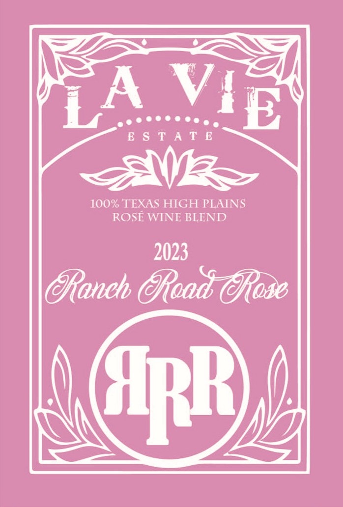 TABC label artwork for La Vie Estate 2023 Ranch Road Rose