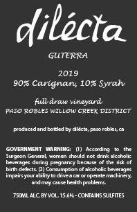 TABC label artwork for Dilecta Guterra Red Wine