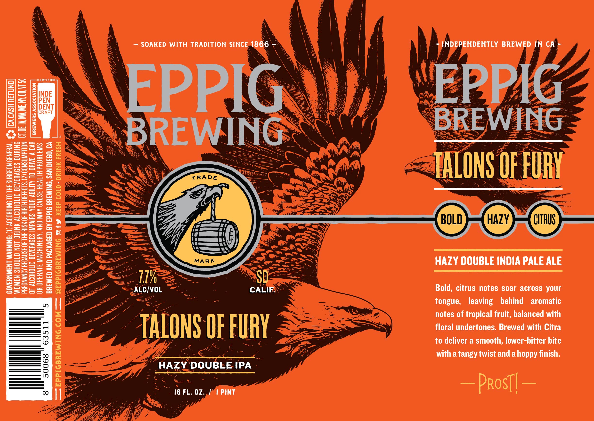TABC label artwork for EPPIG BREWING TALONS OF FURY