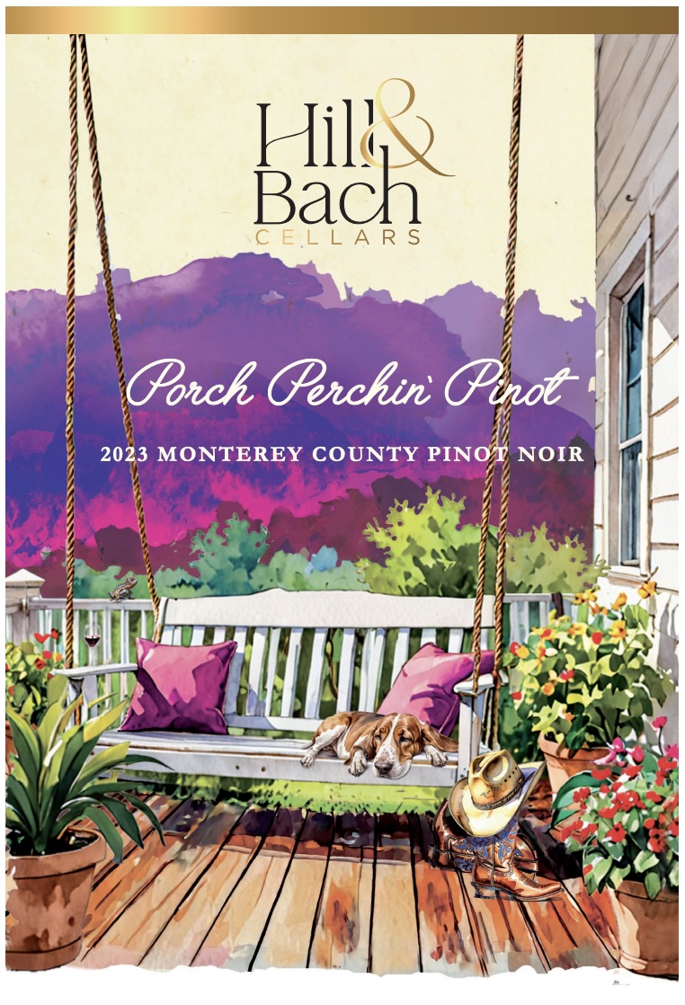 TABC label artwork for Hill & Bach Cellars Porch Perchin' Pinot