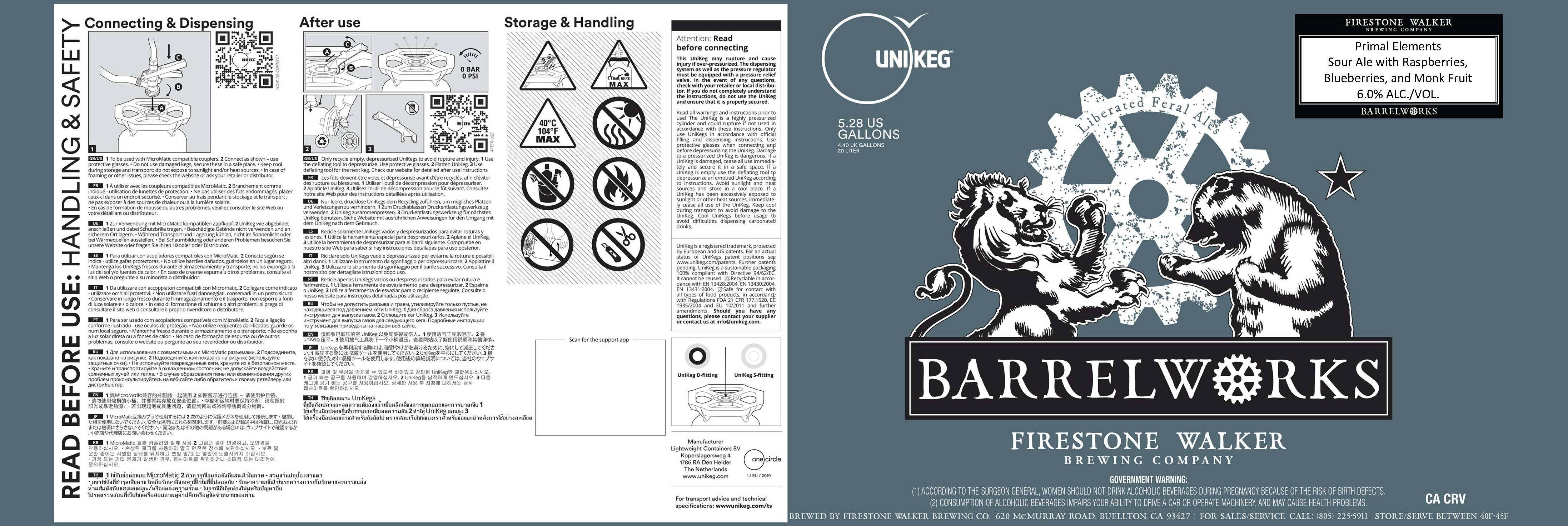 TABC label artwork for Primal Elements Raspberries & Blueberries