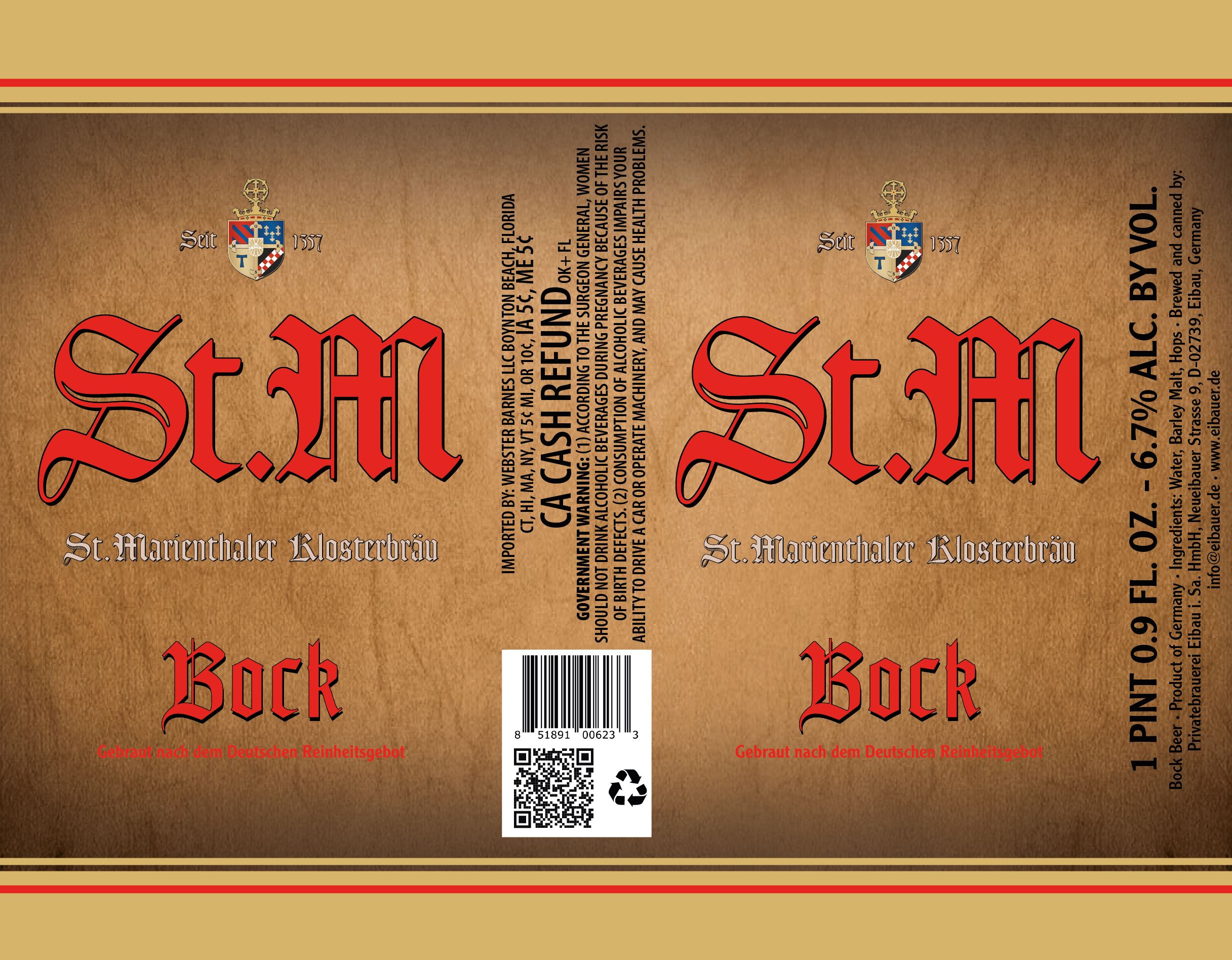 TABC label artwork for St M Bock