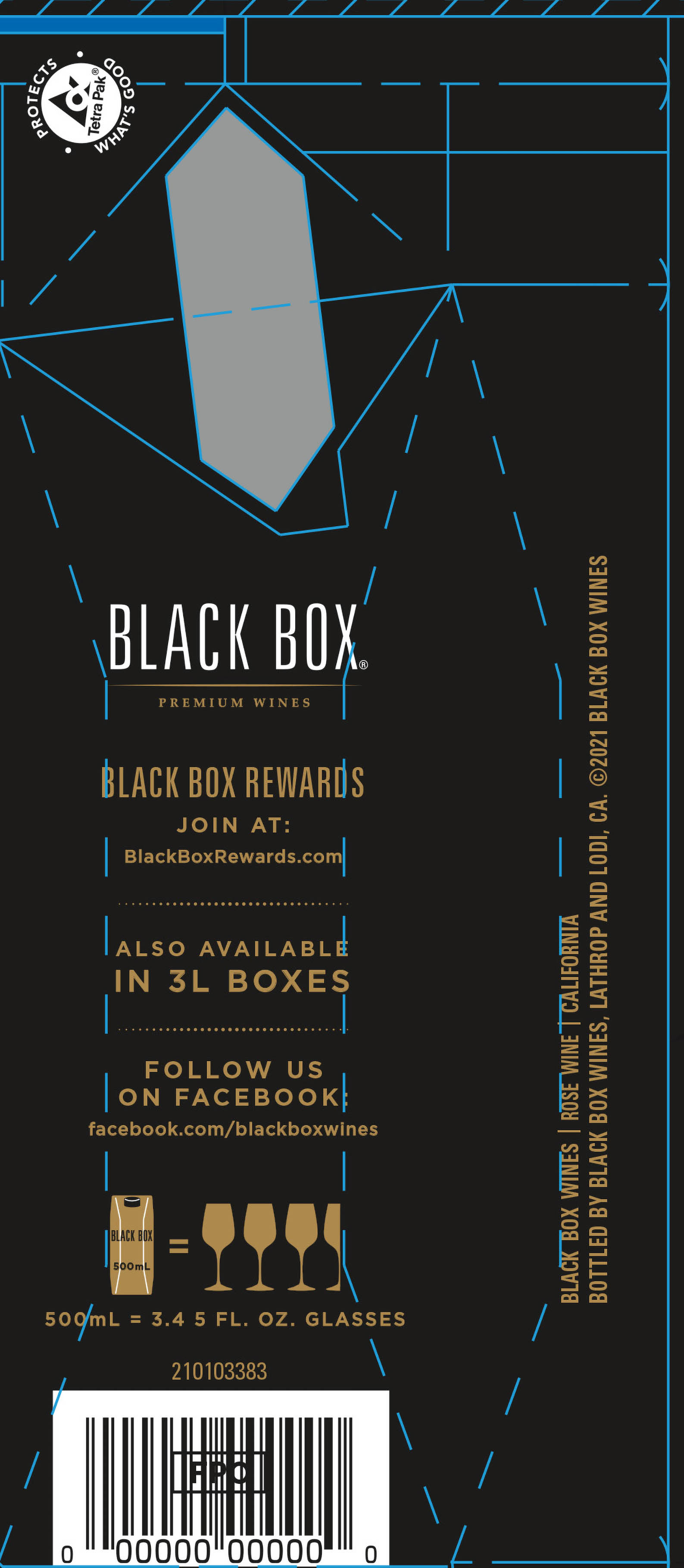 TABC label artwork for Black Box Rose California