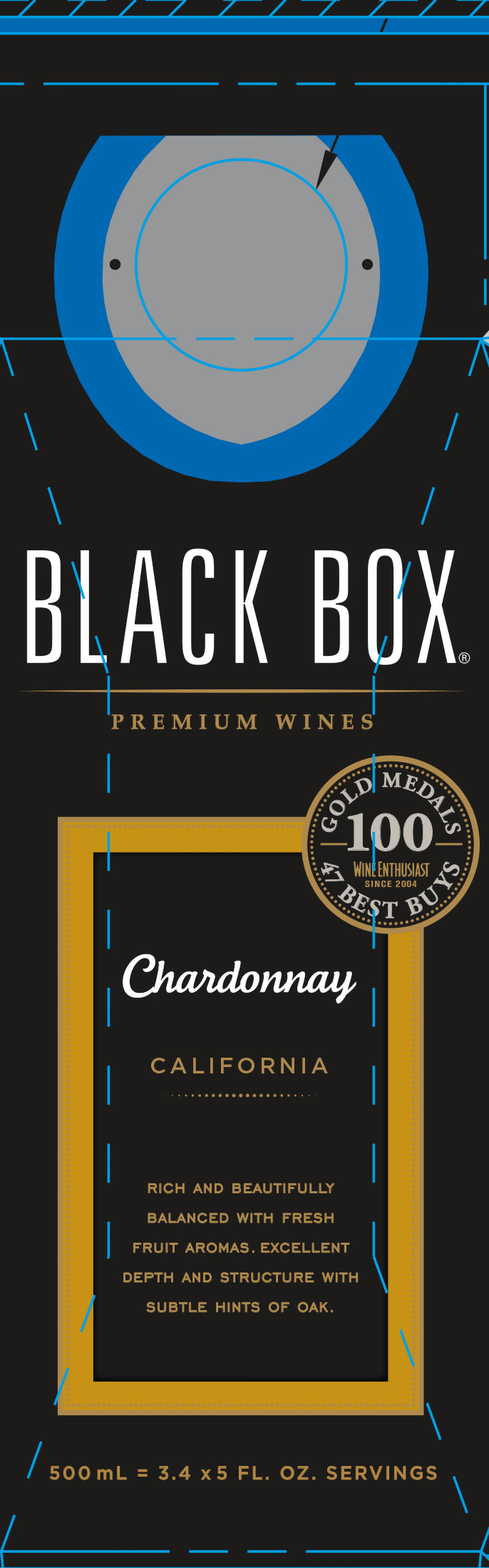 TABC label artwork for Black Box Chardonnay California