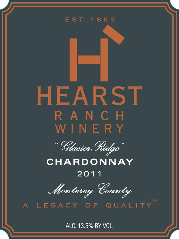 TABC label artwork for HEARST RANCH WINERY GLACIER RIDGE CHARDONNAY MONTEREY COUNTY