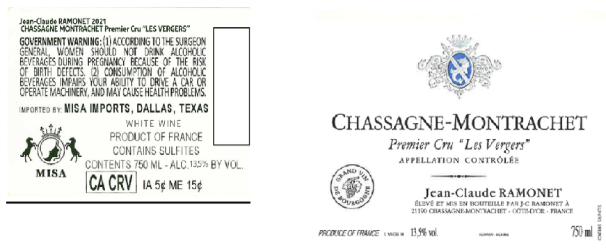 TABC label artwork for JEAN-CLAUDE RAMONET LES VERGERS