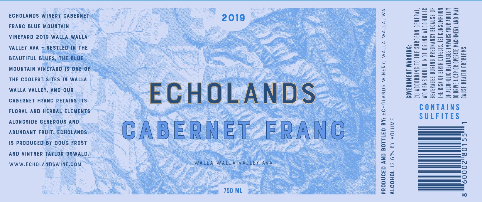 TABC label artwork for Echolands Cabernet Franc