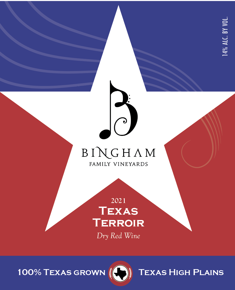 TABC label artwork for Bingham Family Vineyards Texas Terroir
