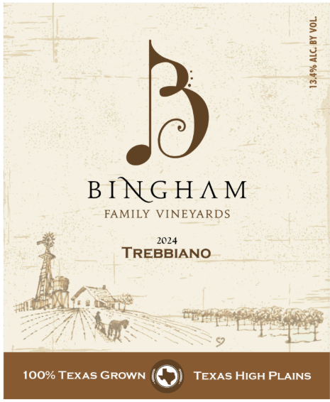 TABC label artwork for Bingham Family Vineyards Trebbiano