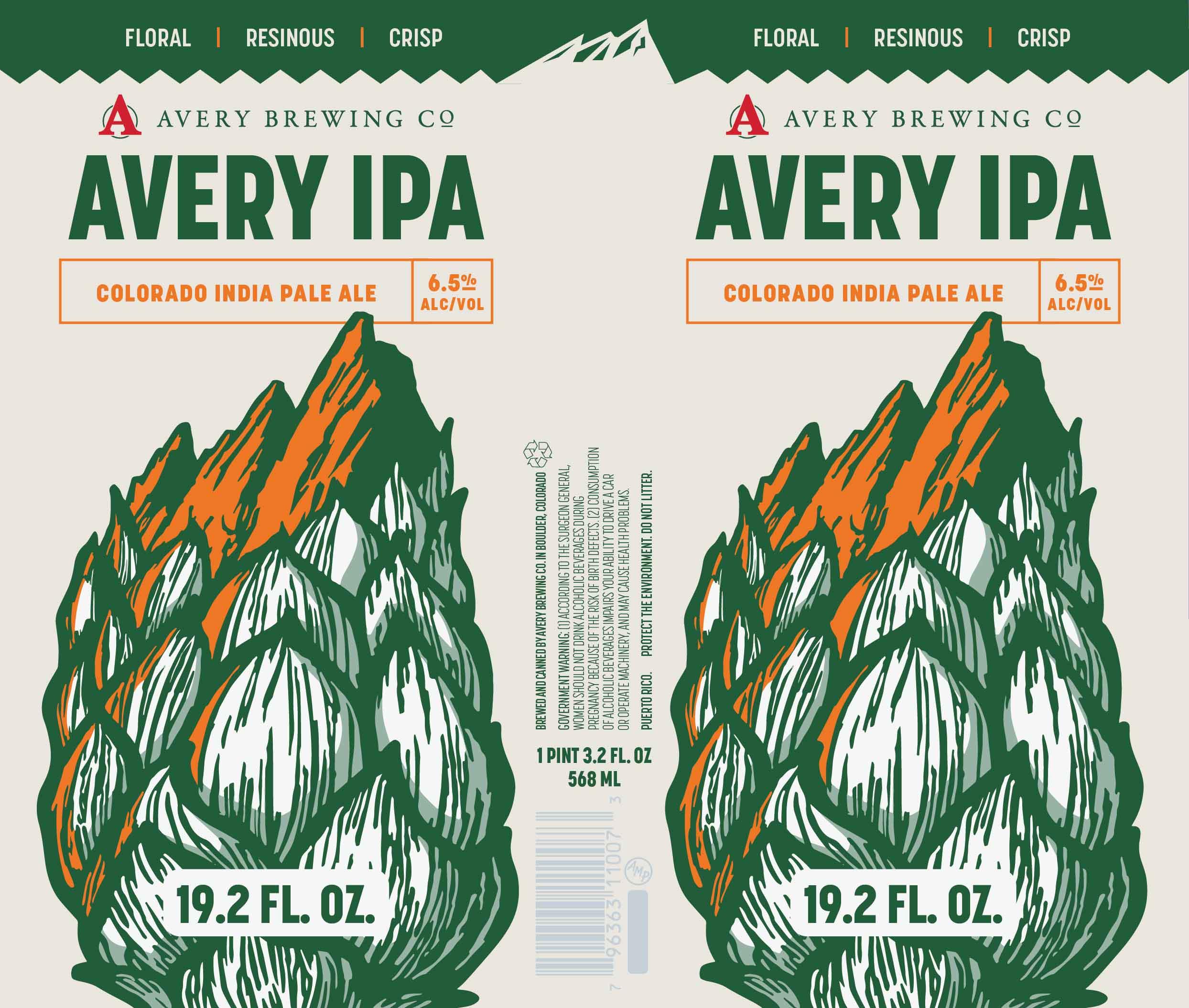 TABC label artwork for Avery Brewing Co. Avery IPA