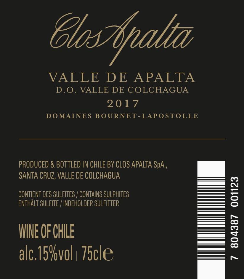 TABC label artwork for CLOS APALTA VALLE DE APALTA VALLE DE COLCHAGUA