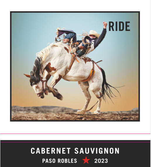 TABC label artwork for Ride & Ridden Cabernet Sauvignon Paso Robles