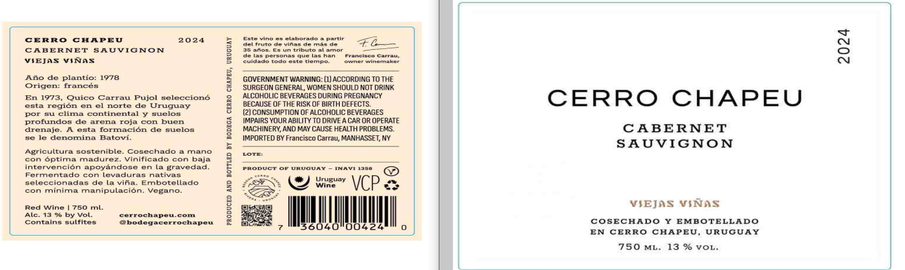 TABC label artwork for Viejas Vinas Cabernet Sauvignon