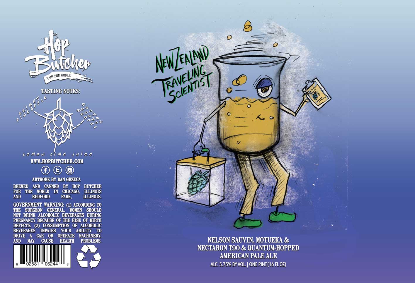 TABC label artwork for NZ Traveling Scientist