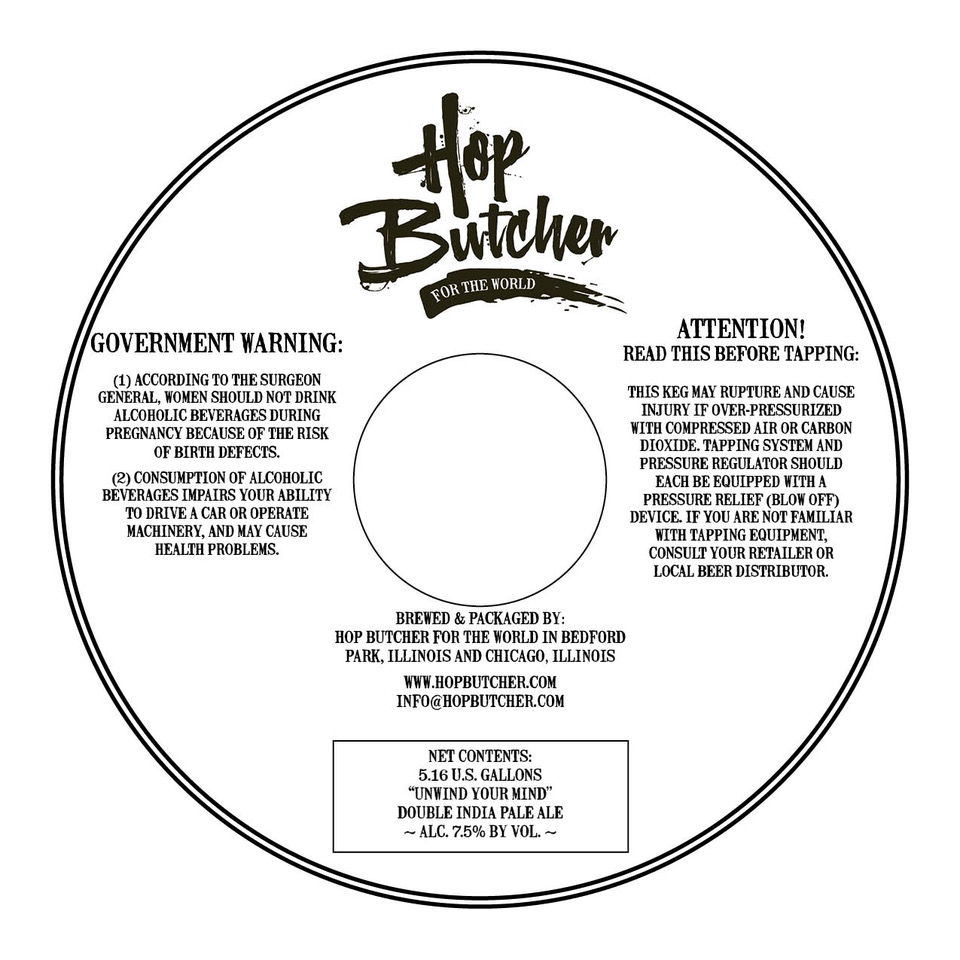 TABC label artwork for Unwind Your Mind