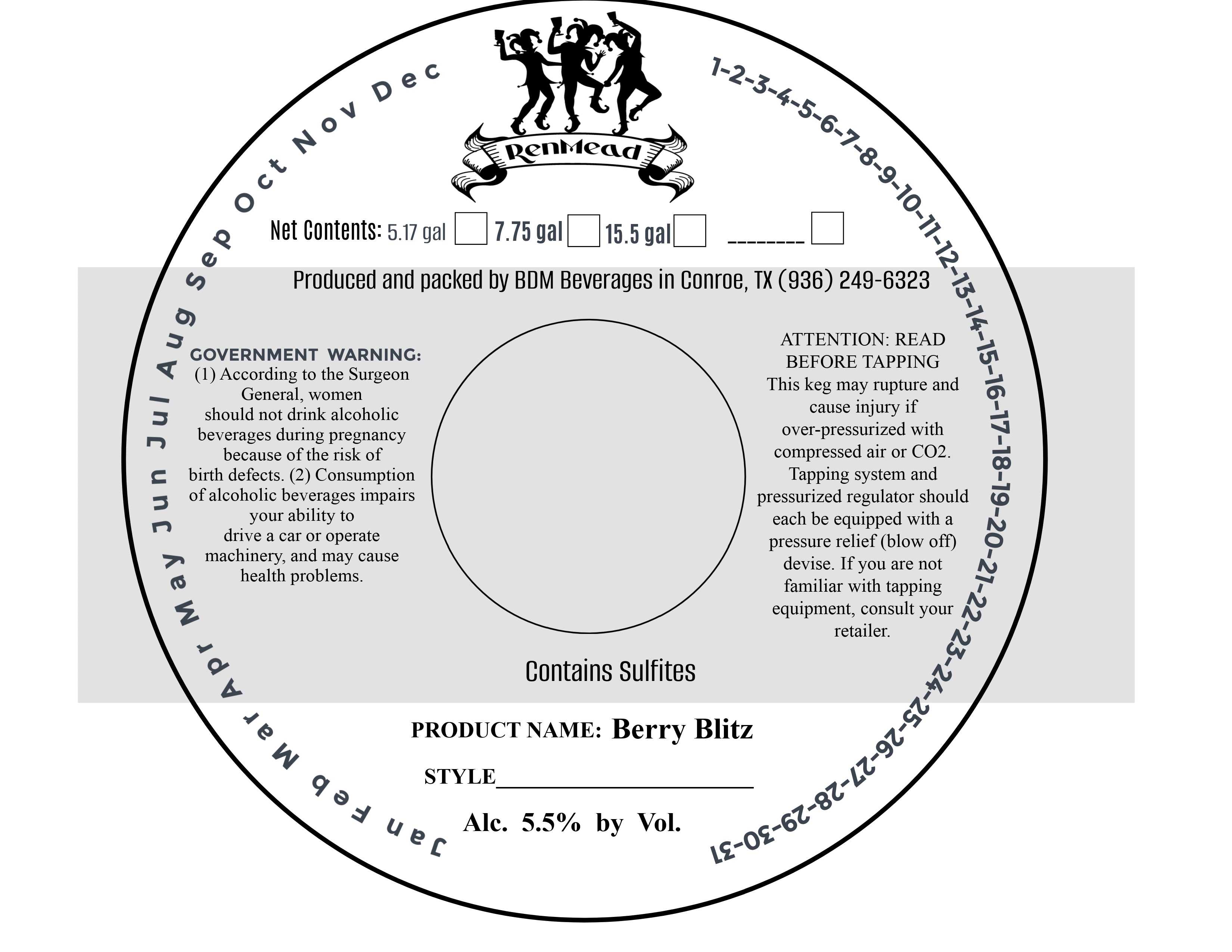 TABC label artwork for RenMead Berry Blitz