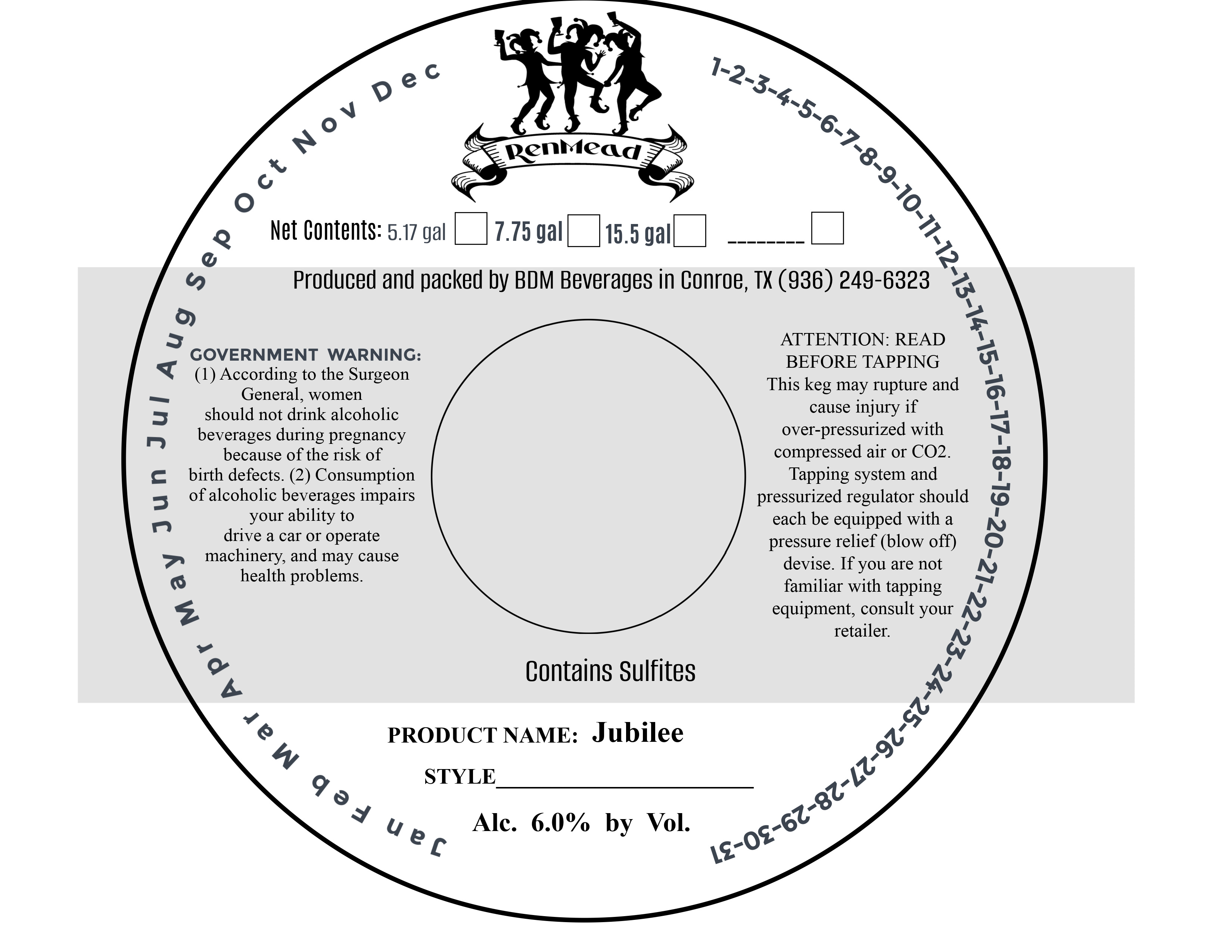 TABC label artwork for RenMead Jubilee