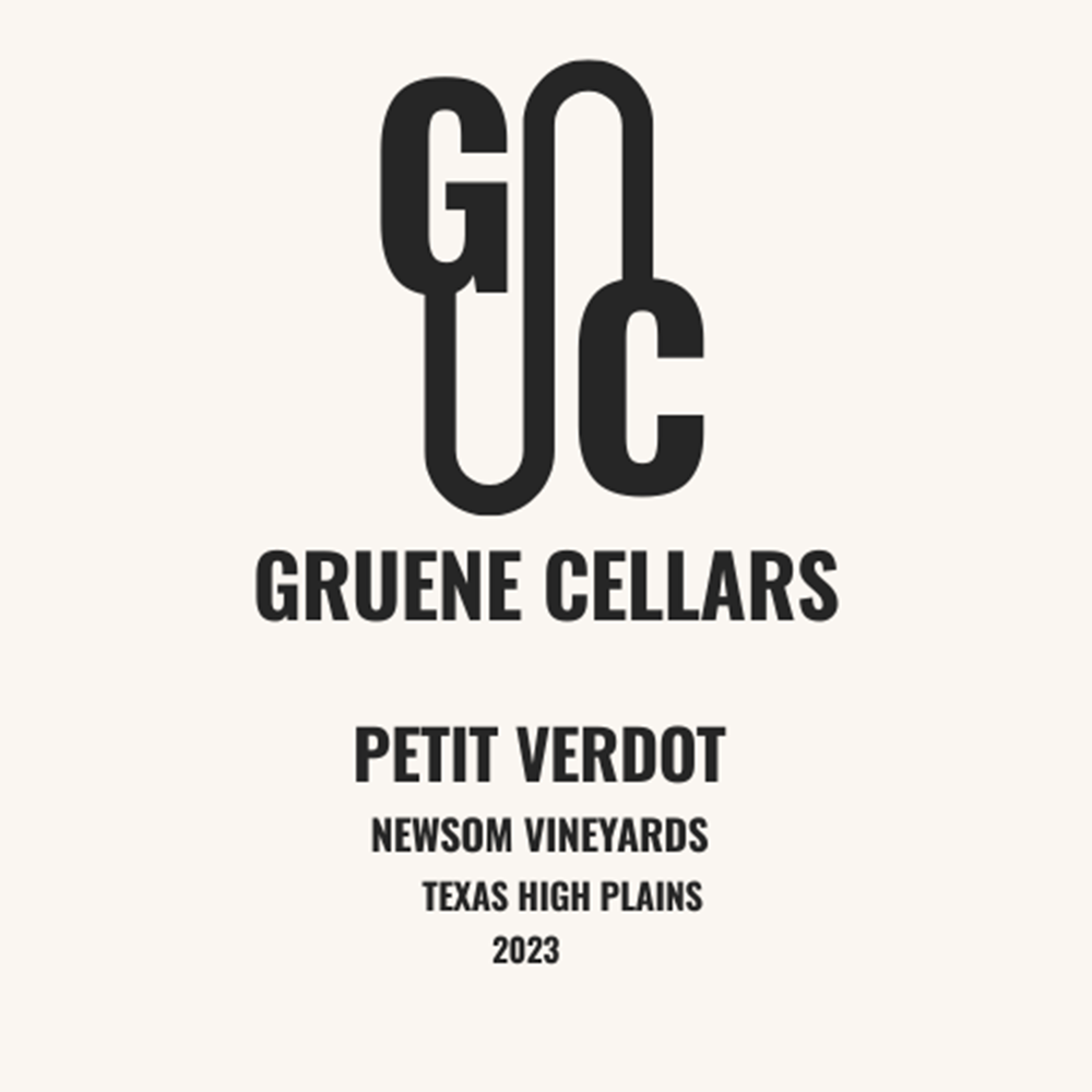 TABC label artwork for Gruene Cellars Petit Verdot, Newsom, THP