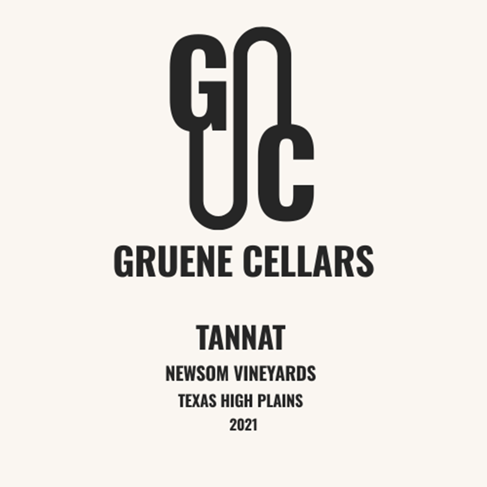 TABC label artwork for Gruenen Cellars tannat, Newsom, THP