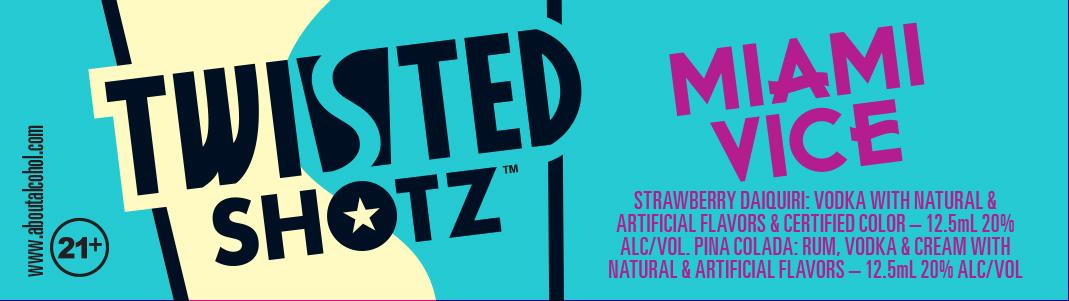 TABC label artwork for Twisted Shotz Miami Vice