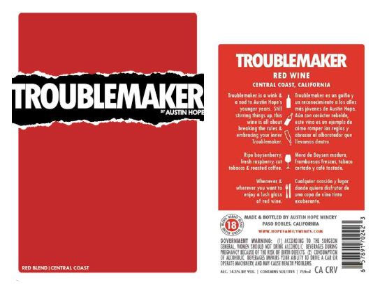 TABC label artwork for Troublemaker Blend 18