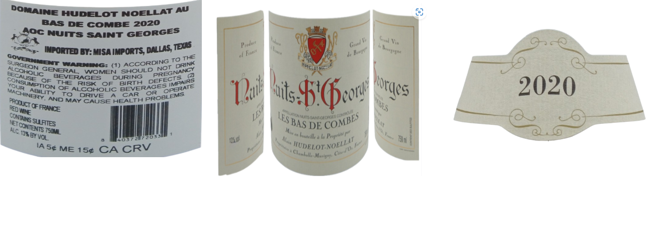 TABC label artwork for DOM HUDELOT NOELLAT AU BAS DE COMBE