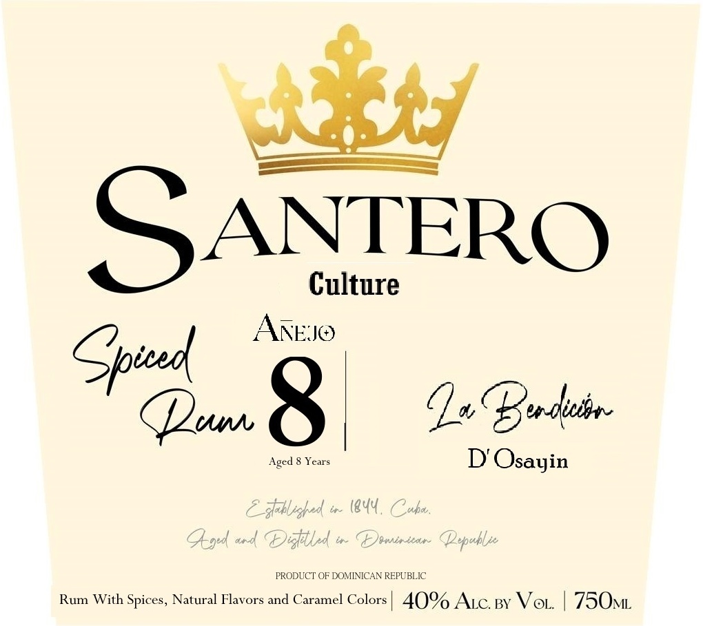 TABC label artwork for Ron Santero 8Yr Spiced Rum