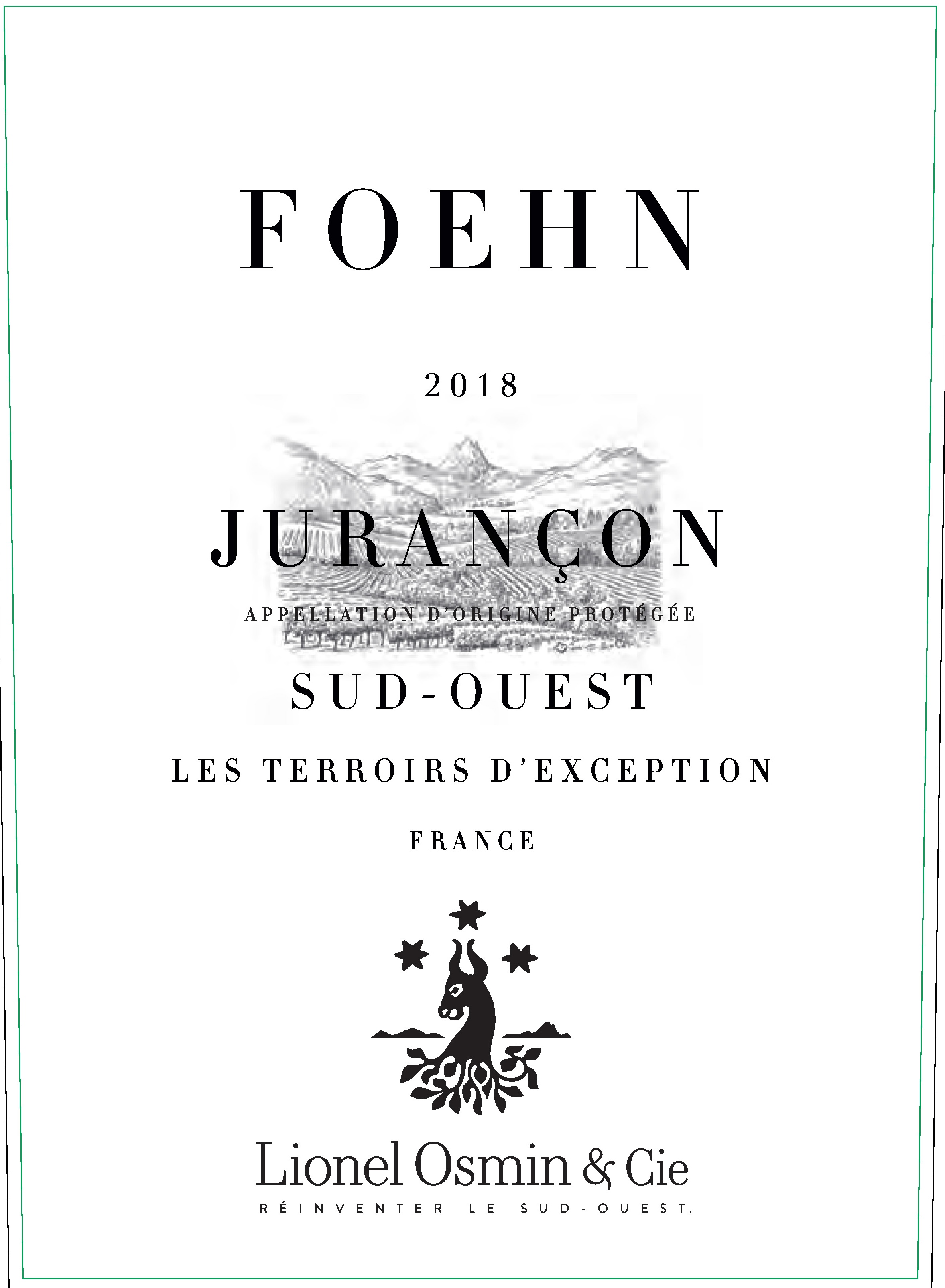 TABC label artwork for Lionel Osmin, Foehn, Jurancon sweet