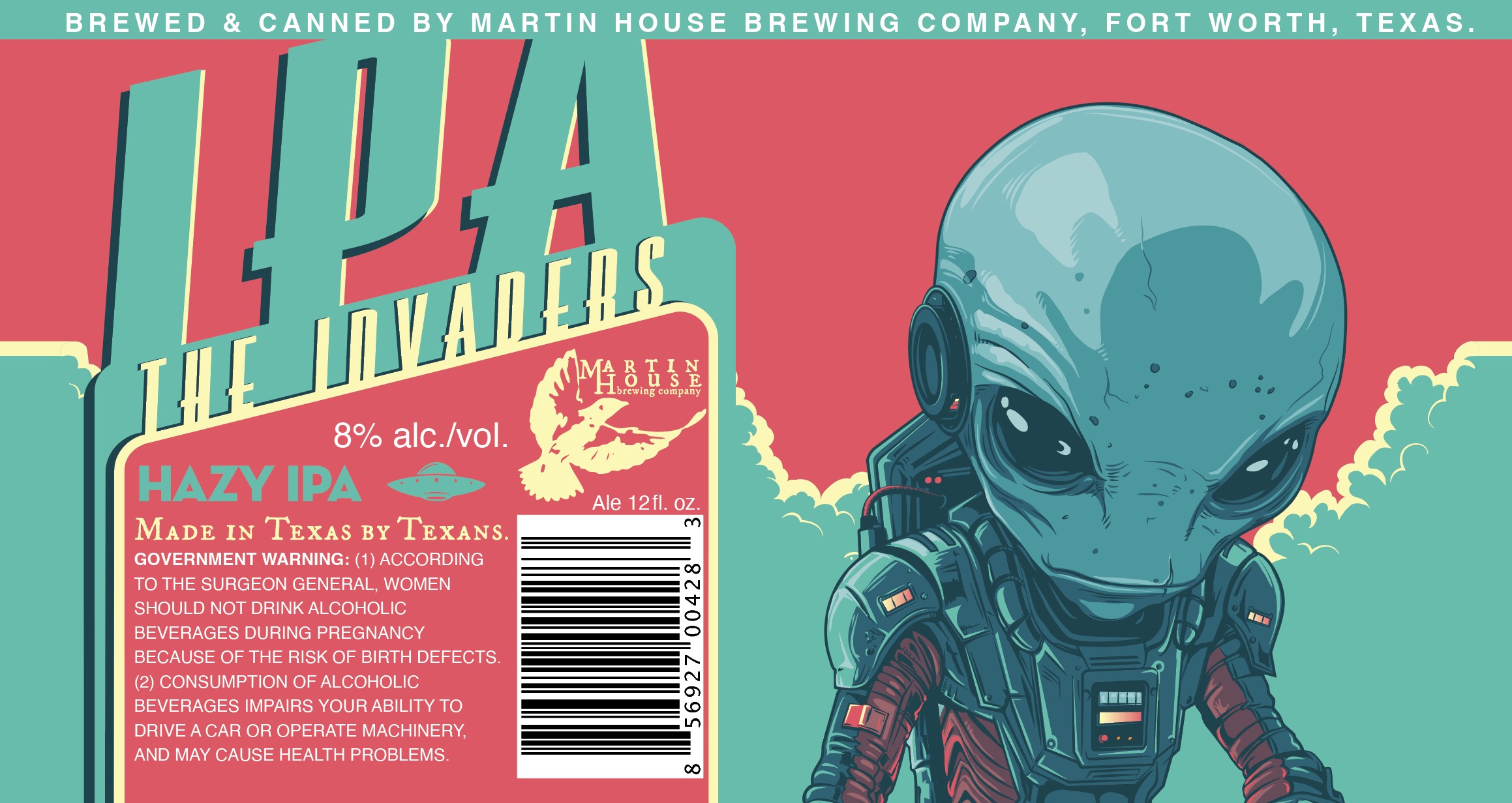 TABC label artwork for MARTIN HOUSE BREWING COMPANY THE INVADERS CAN