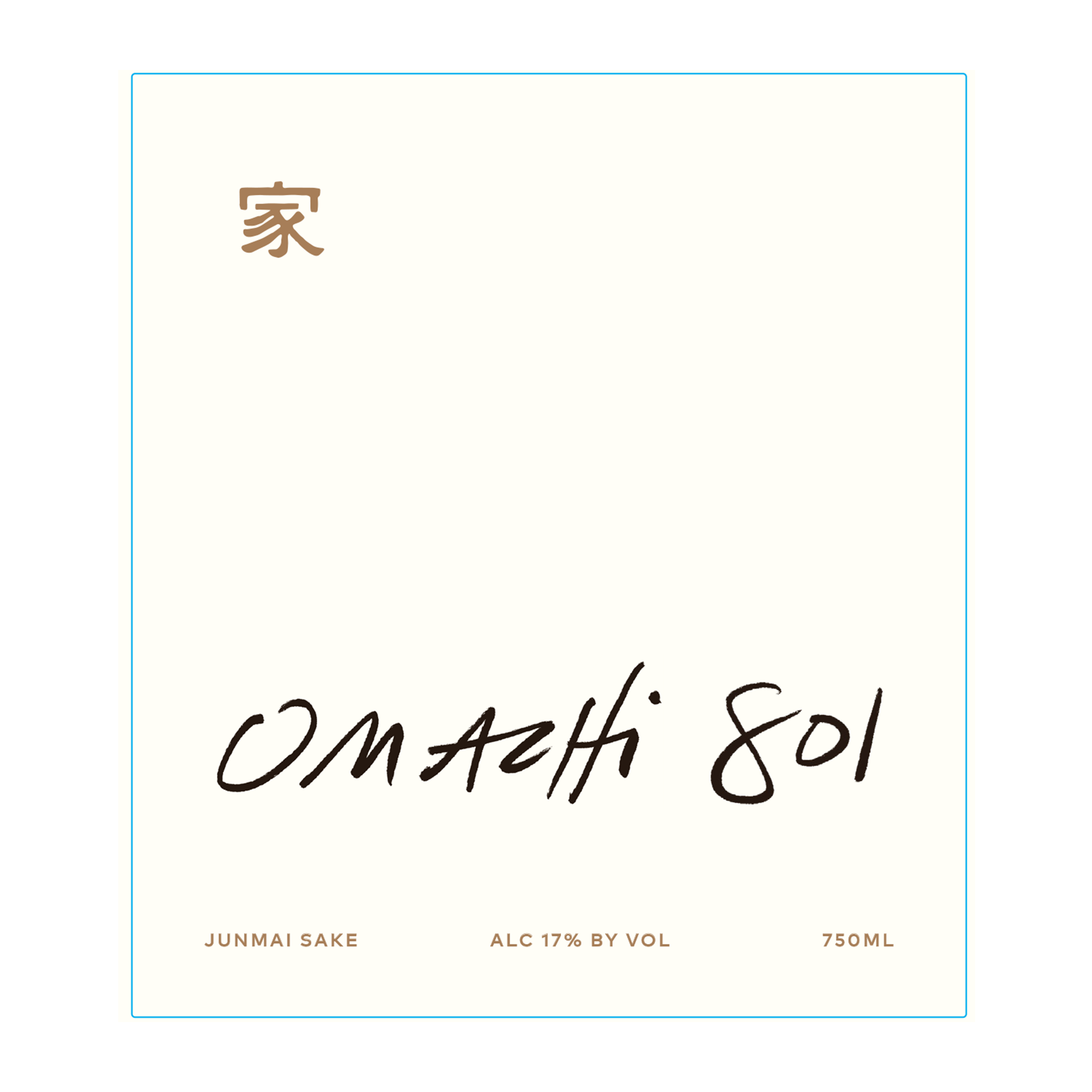 TABC label artwork for Omachi 801 Junmai Sake