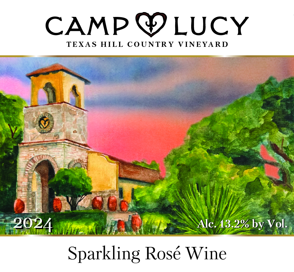 TABC label artwork for Sparkling Rose, Camp Lucy