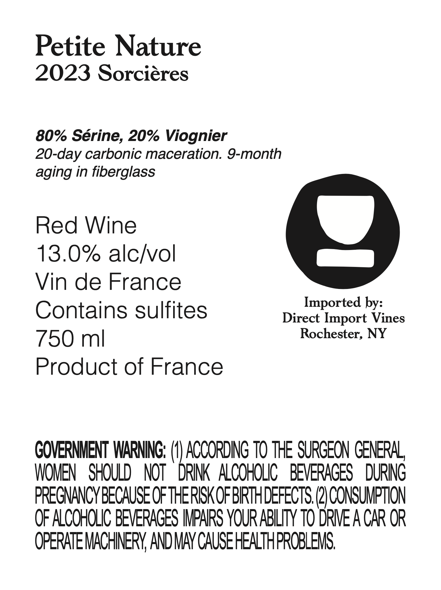TABC label artwork for Petite Nature Sorcieres