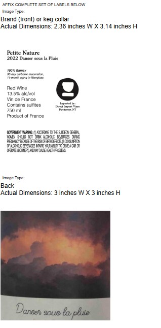 TABC label artwork for Petite Nature Danser Sous La Pluie