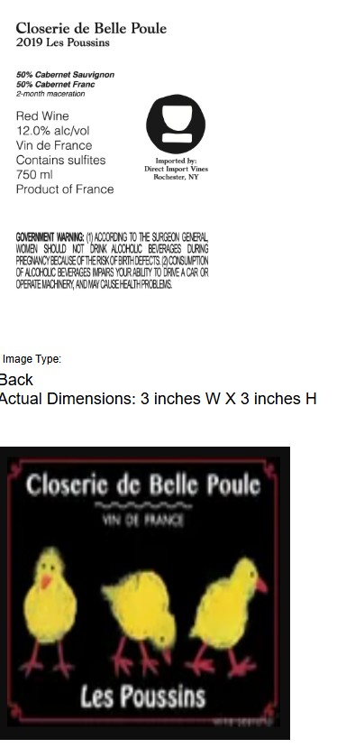 TABC label artwork for Closerie De Belle Poule Les Poussins