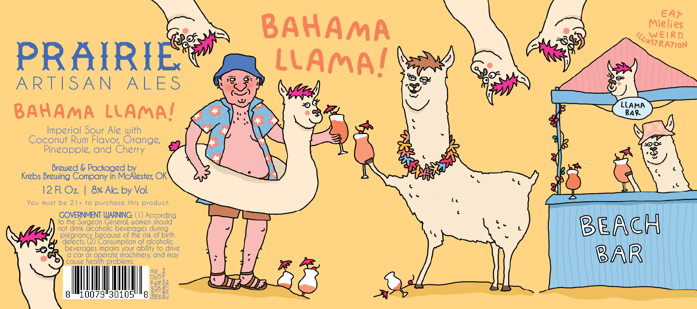 TABC label artwork for Prairie Artisan Ales Bahama Llama