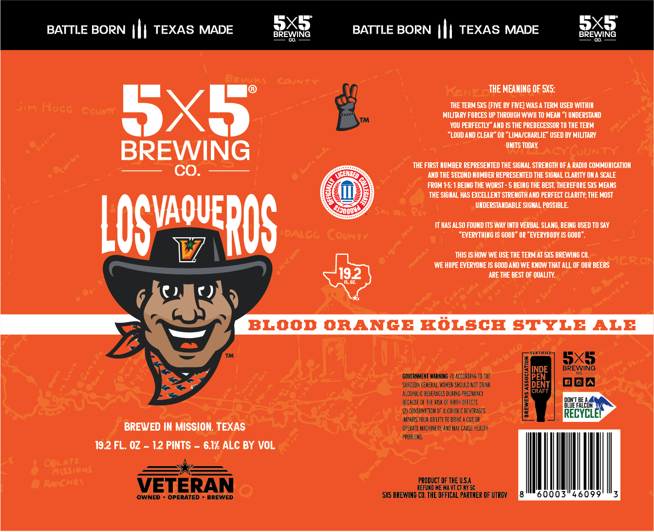 TABC label artwork for Los Vaqueros