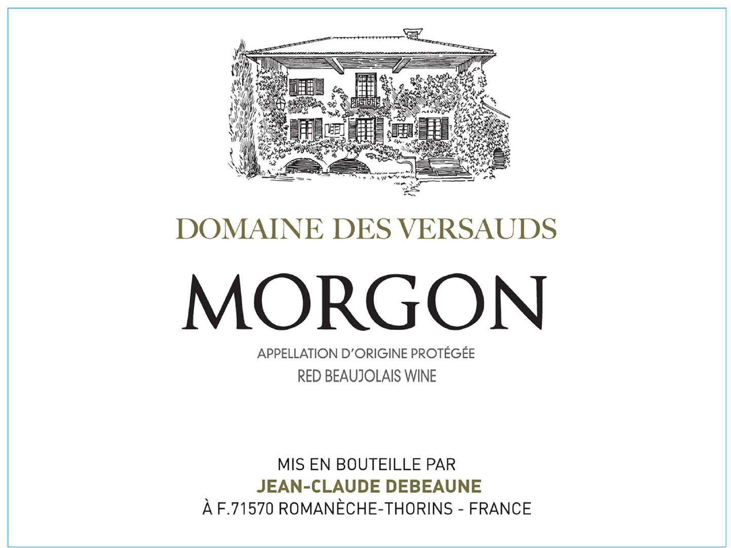 TABC label artwork for JEAN CLAUDE DEBEAUNE Domaine des Versauds Morgon